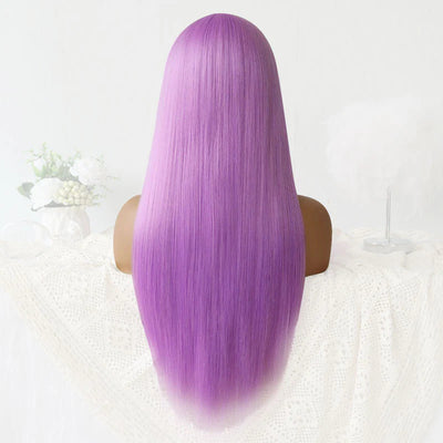 Purple Wigs Glueless Purple Lace Front Wigs Straight Human Hair Wig