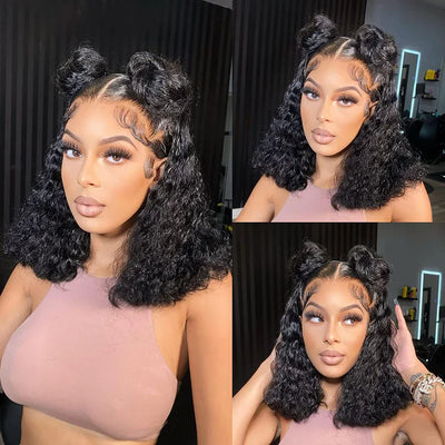 Kinky Curly Human Hair 4x4 Lace Closure Wig/ 13x4 Lace Front Wig