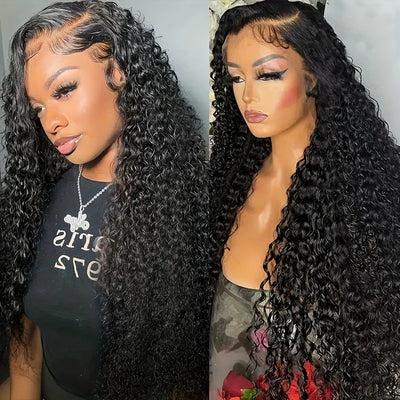 Kinky Curly Human Hair 4x4 Lace Closure Wig/ 13x4 Lace Front Wig