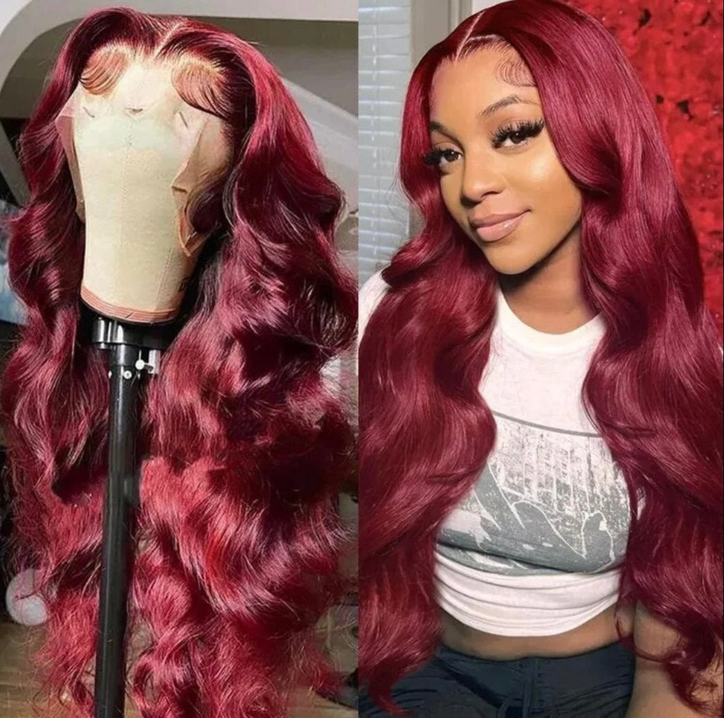 Burgundy Hair Curly Wig Glueless HD Lace Frontal Wigs 99J Color Human Hair Wigs