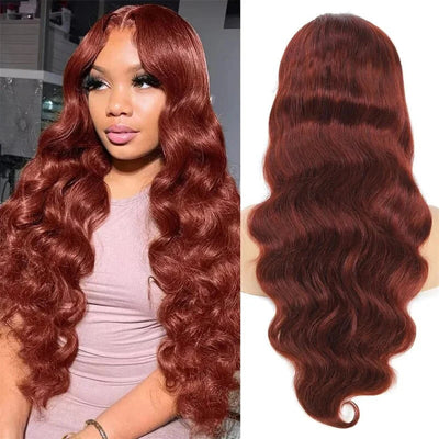 Brown Body Wave Wig HD Lace Front Wigs 180% Density Colored Human Hair Wig