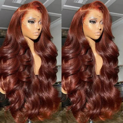 Brown Body Wave Wig HD Lace Front Wigs 180% Density Colored Human Hair Wig