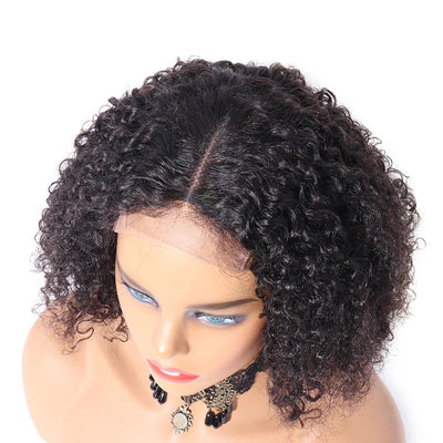 Kinky Curly Bob Wig 13x4 Front Lace 100% Human Hair Brazilian Virgin Hair