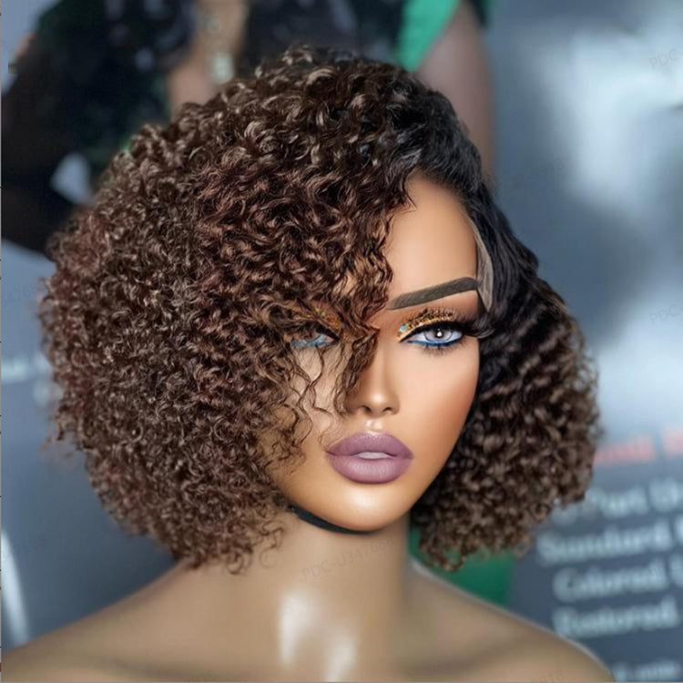 Short Cut Curly Minimalist HD Lace Glueless Side Part Wig 100% Human Hair