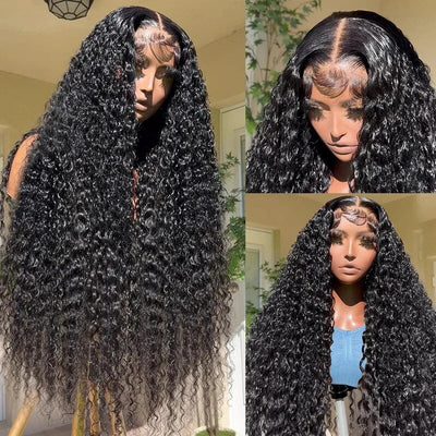 Lace Deep Wave 13x4 Lace Front Wig Pre Plucked Glueless Lace Wig Deep Curly Hair