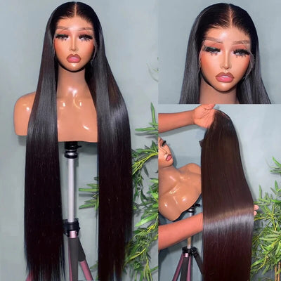 Glueless Straight Hair 13x4 Lace Front Wig Pre Plucked and Bleached