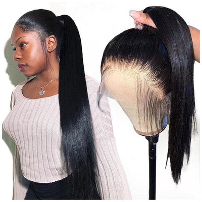 High Quality Straight Human Hair Full Hd Transparent Full Lace Frontal Wig Pre Plucked