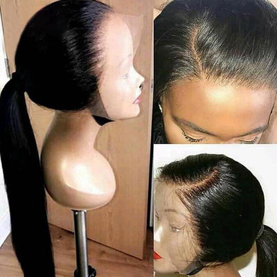 High Quality Straight Human Hair Full Hd Transparent Full Lace Frontal Wig Pre Plucked