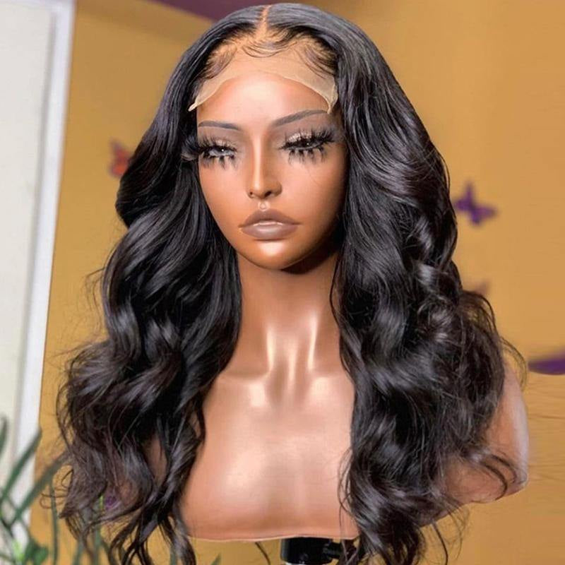 Body Wave Transparent pre-plucked Lace Closure Wig Human Hair High Density Bleached