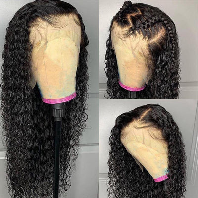 Kinky Curly Human Hair Lace Front Wig Human Hair Pre Plucked For Black Women