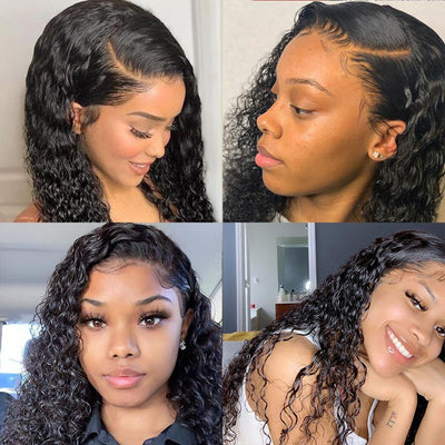 Kinky Curly Human Hair Lace Front Wig Human Hair Pre Plucked For Black Women