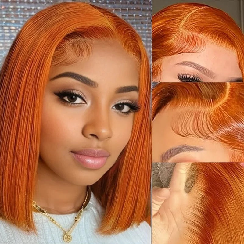 Ginger Short Bob 13x4 Lace Front Wigs Human Hair Wigs Bob Lace Wigs