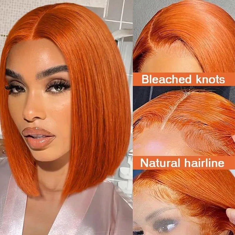 Ginger Short Bob 13x4 Lace Front Wigs Human Hair Wigs Bob Lace Wigs