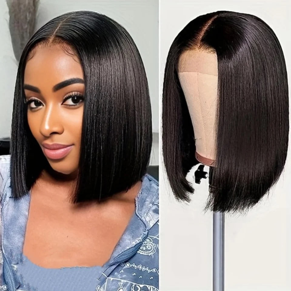 Short Straight Bob Wig Human Hair Bob Wig Pre Plucked Lace Front Human Hair