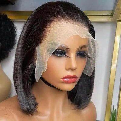 Short Straight Bob Wig Human Hair Bob Wig Pre Plucked Lace Front Human Hair