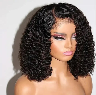 Kinky Curly Bob Wig 13x4 Front Lace 100% Human Hair Brazilian Virgin Hair