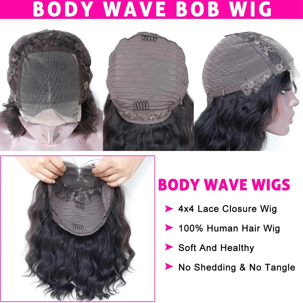 Short Lace Front Wigs Body Wave Bob Wig Human Hair Glueless Lace Wigs for Women