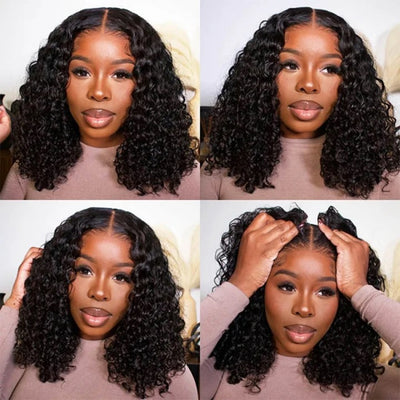 13x4 Short Lace Front Wig Deep Wave Bob Wigs Human Hair Pre Plucked Bob Wig Styles