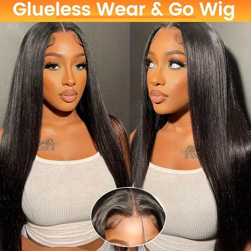 Wear And Go Glueless Wigs Human Hair 180% Density  5x6 HD Lace Closure Wig No Glue Ready To Wear Straight Lace Front Wigs