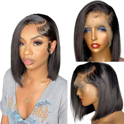 Straight 13x4 Bob Lace Front Wig 180% Density Short Bob Human Hair Wigs