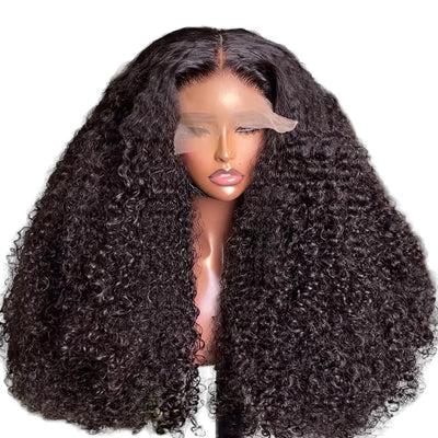 Double drawn curly wigs 14x4 Full Frontal Lace High density Human Hair