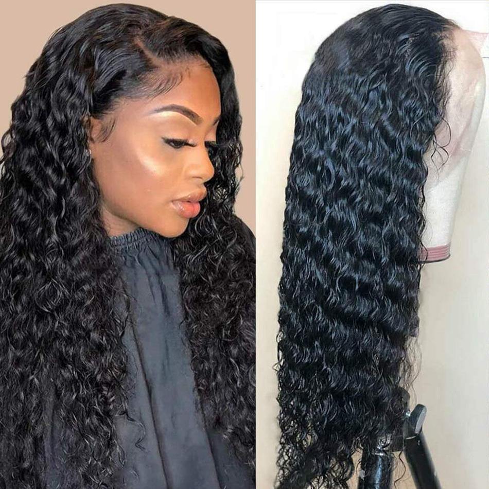 Human Hair HD Lace Front Wig Deep Curly Wave Frontal Wig Pre Plucked